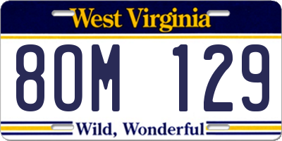 WV license plate 8OM129