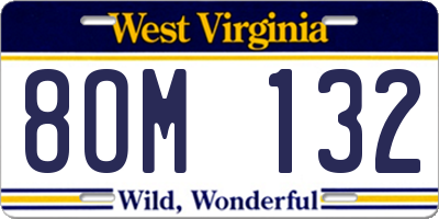 WV license plate 8OM132