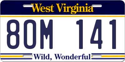 WV license plate 8OM141