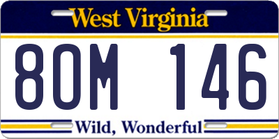 WV license plate 8OM146