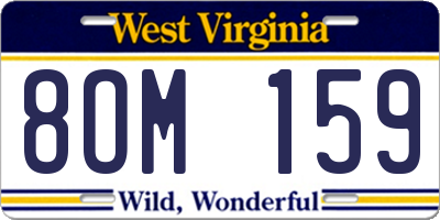 WV license plate 8OM159