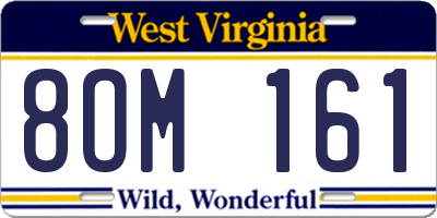 WV license plate 8OM161