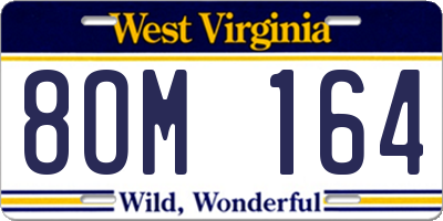 WV license plate 8OM164