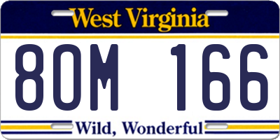 WV license plate 8OM166