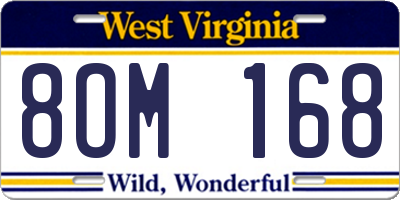 WV license plate 8OM168