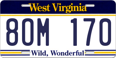 WV license plate 8OM170