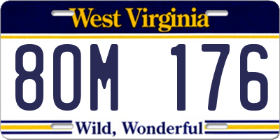 WV license plate 8OM176