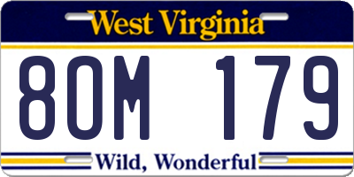 WV license plate 8OM179