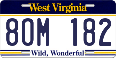 WV license plate 8OM182