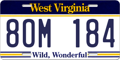 WV license plate 8OM184