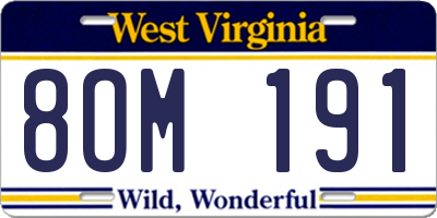 WV license plate 8OM191