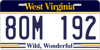 WV license plate 8OM192