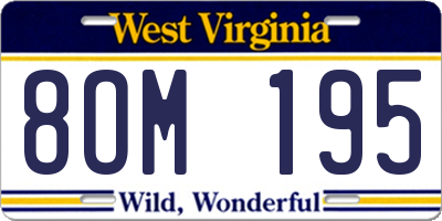 WV license plate 8OM195