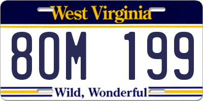 WV license plate 8OM199