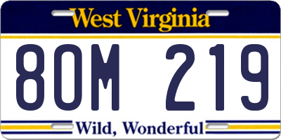 WV license plate 8OM219