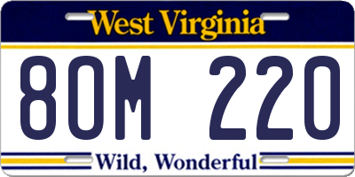 WV license plate 8OM220
