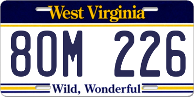WV license plate 8OM226