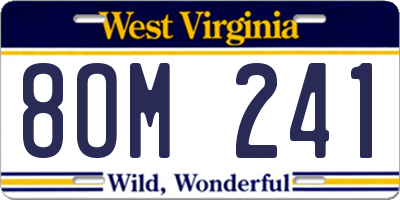 WV license plate 8OM241