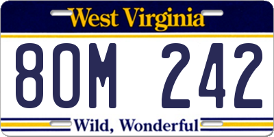WV license plate 8OM242
