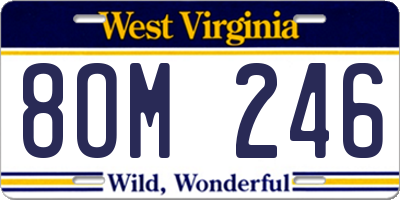WV license plate 8OM246