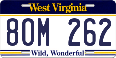WV license plate 8OM262