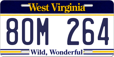 WV license plate 8OM264