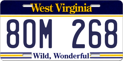 WV license plate 8OM268