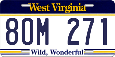 WV license plate 8OM271