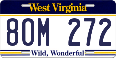 WV license plate 8OM272