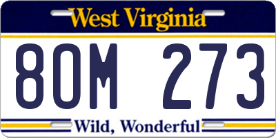 WV license plate 8OM273