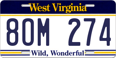 WV license plate 8OM274