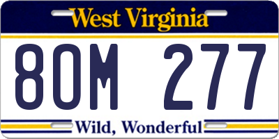 WV license plate 8OM277