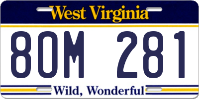 WV license plate 8OM281