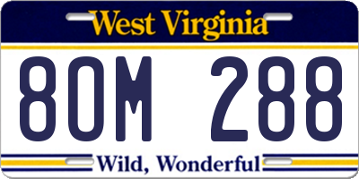WV license plate 8OM288