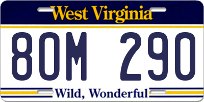 WV license plate 8OM290