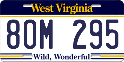 WV license plate 8OM295
