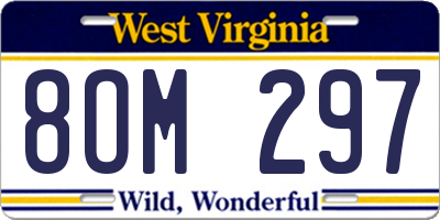 WV license plate 8OM297