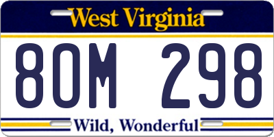 WV license plate 8OM298