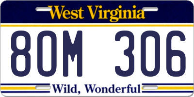 WV license plate 8OM306