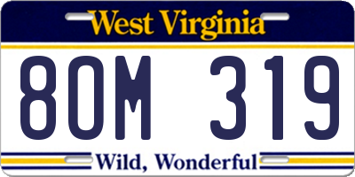 WV license plate 8OM319