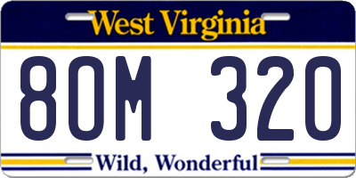 WV license plate 8OM320