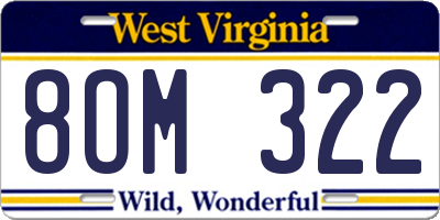 WV license plate 8OM322