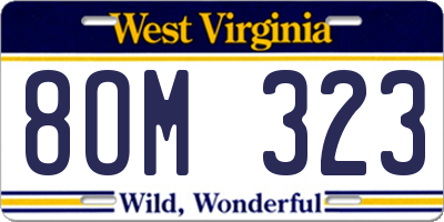 WV license plate 8OM323