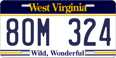 WV license plate 8OM324