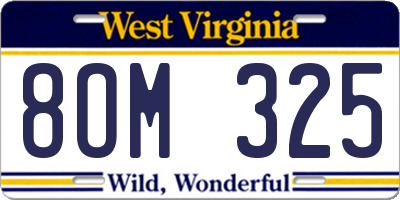 WV license plate 8OM325