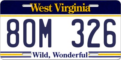 WV license plate 8OM326