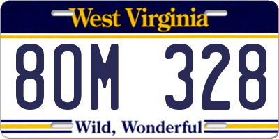 WV license plate 8OM328