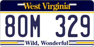 WV license plate 8OM329