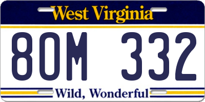 WV license plate 8OM332