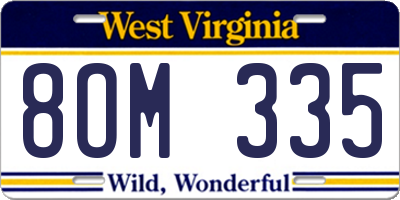 WV license plate 8OM335